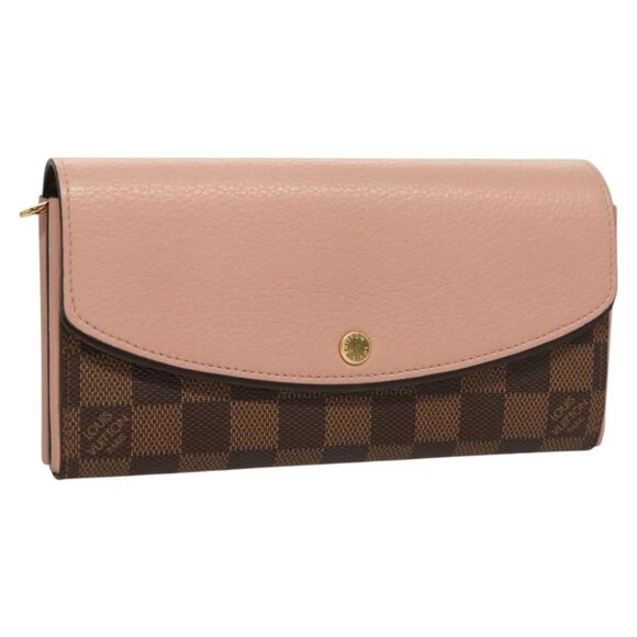 LOUIS VUITTON Damier Ebene Portofeuil Normandy Wallet Pink N61262 LV Auth 125844 - Picture 1 of 16